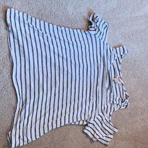 Blue striped loose shirt